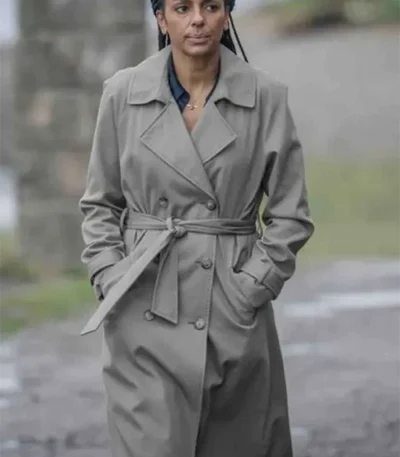 Marsha Thomason The Bay S05 Grey Coat