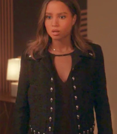 May Grant 9-1-1 S09 Black Studded Jacket