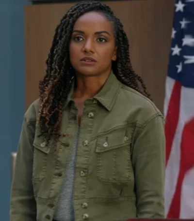 Mekia Cox The Rookie S07 Green Denim Jacket
