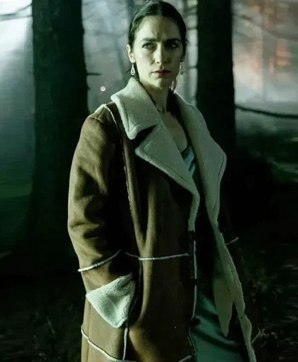 Melanie Scrofano Revival S01 Brown Shearling Coat Melanie Scrofano Revival S01 Brown Shearling Coat
