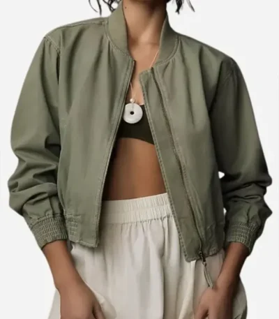 Mia Healey Motorheads S01 Green Bomber Jacket