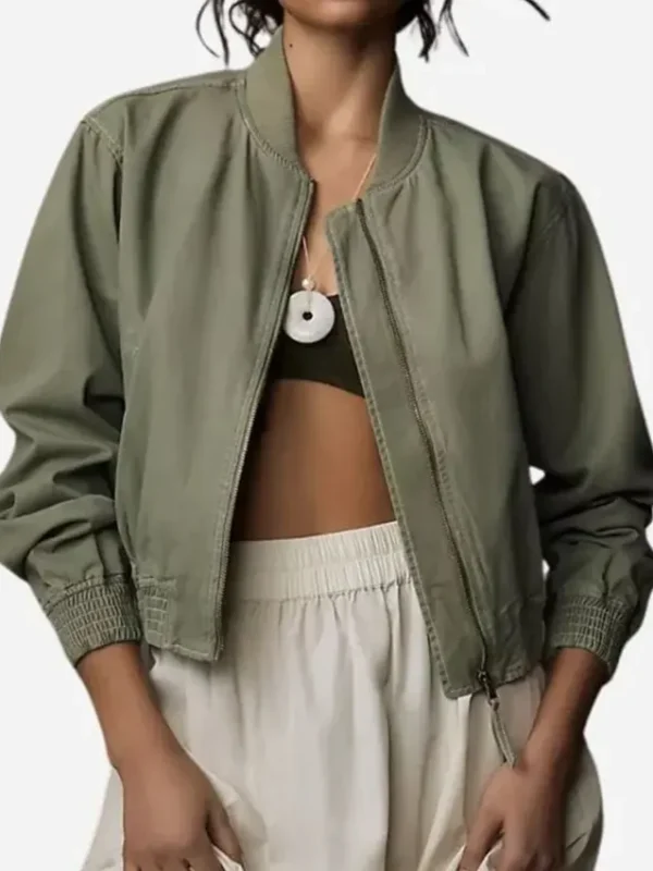 Mia Healey Motorheads S01 Green Bomber Jacket
