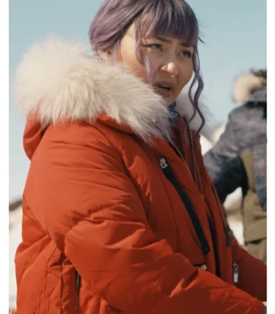 Millie North of North S01 Red Puffer Hooded Jacket