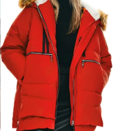 Millie North of North S01 Red Puffer Hooded Jacket