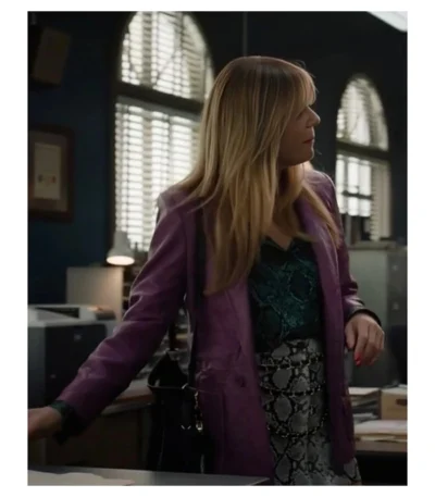 Morgan Gillory High Potential S01 Purple Leather Jacket