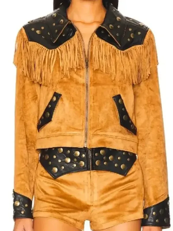 High Potential S02 Morgan Gillory Fringe Jacket