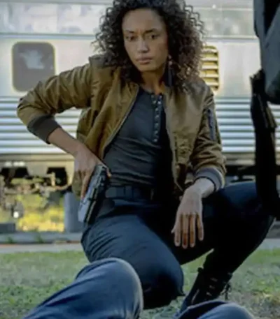 NCIS Sydney Michelle Mackey Brown Bomber Jacket