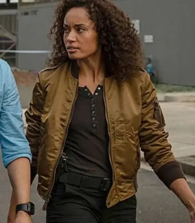 NCIS Sydney Michelle Mackey Brown Bomber Jacket