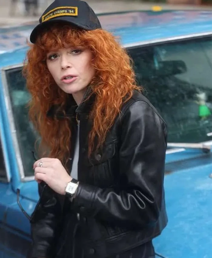 Natasha Lyonne Poker Face S02 Black Leather Jacket Natasha Lyonne Poker Face S02 Black Leather Jacket