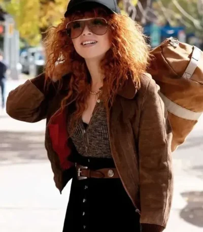 Natasha Lyonne Poker Face S02 Brown Suede Leather Jacket