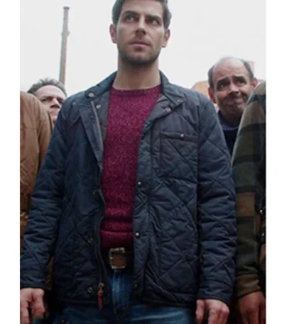 Nick Burkhardt Grimm S04 Blue Quilted Jacket
