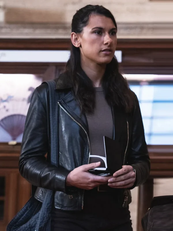 Nina Singh Art Detectives S01 Black Leather Jacket