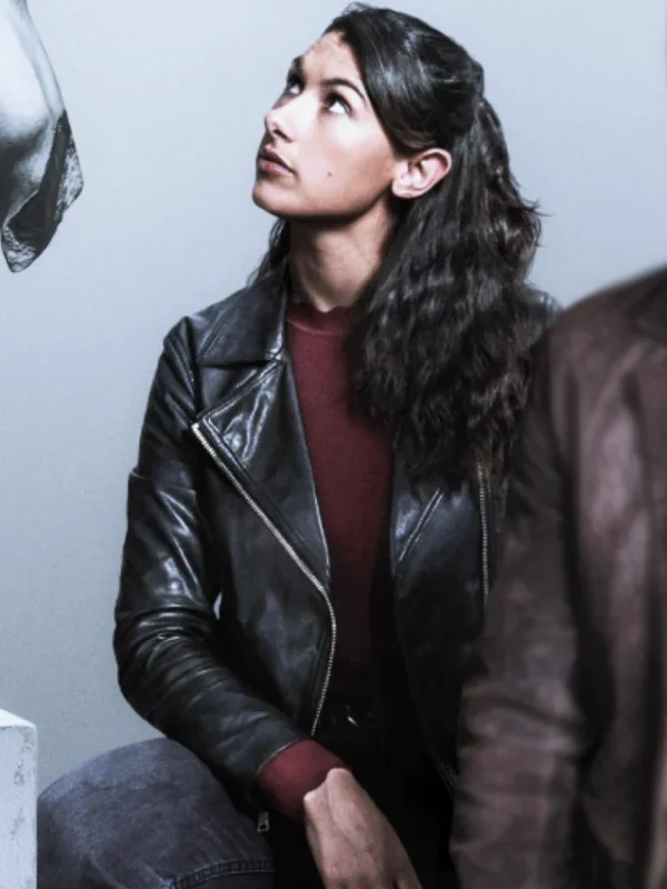 Nina Singh Art Detectives S01 Black Leather Jacket