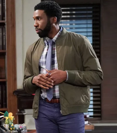 Nyambi Nyambi Night Court S03 Green Bomber Jacket