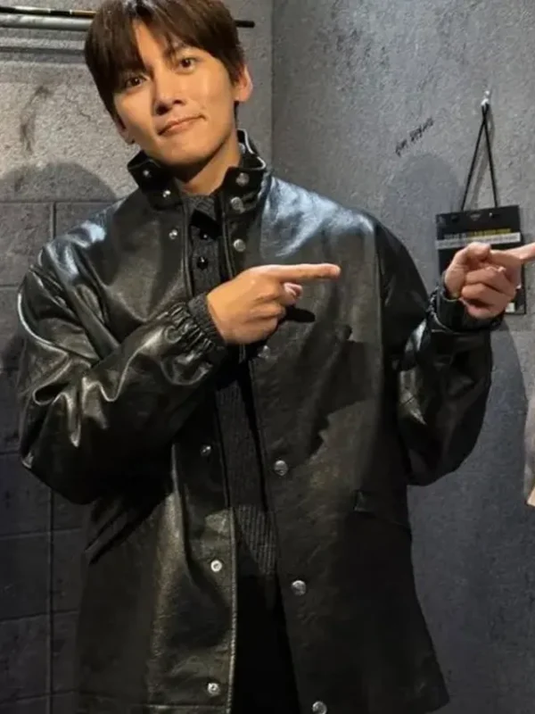 Park Tae-Jun The Manipulated Black Leather Jacket
