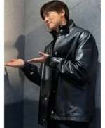Park Tae-Jun The Manipulated Black Leather Jacket