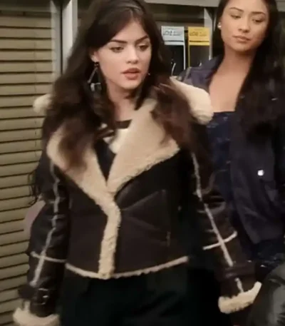 Pretty Little Liars Aria Montgomery Shearling Leather Jacket