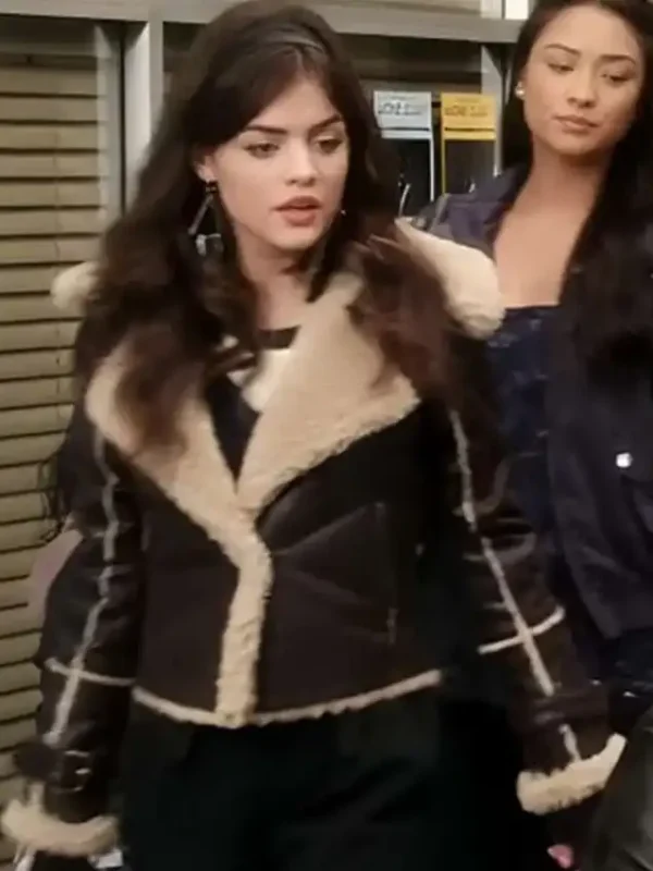 Pretty Little Liars Aria Montgomery Shearling Leather Jacket
