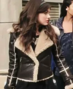 Pretty Little Liars Aria Montgomery Shearling Leather Jacket