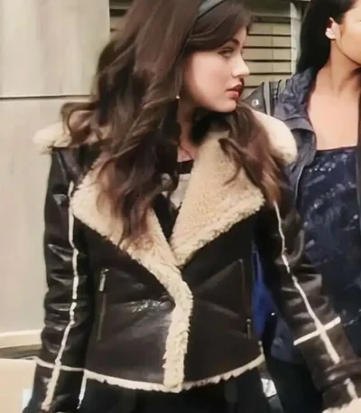 Pretty Little Liars Aria Montgomery Shearling Leather Jacket