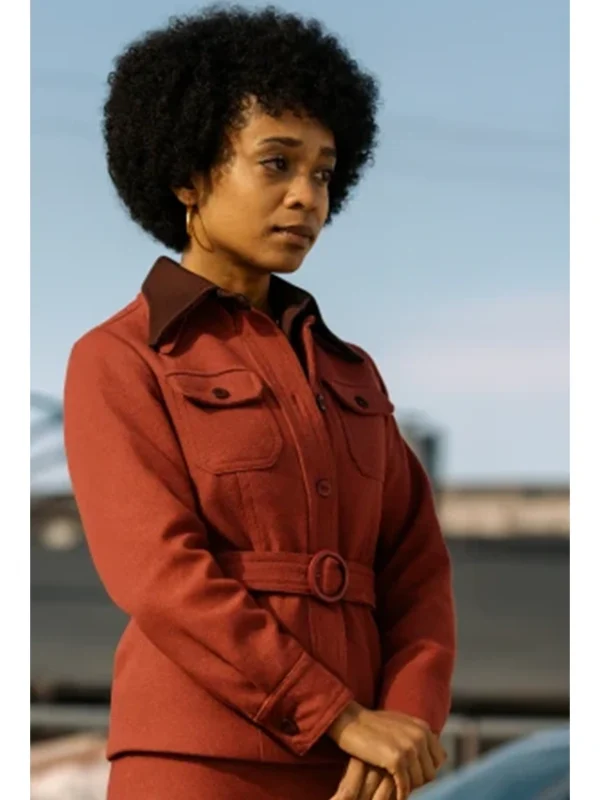 Rachel Hilson Duster S01 Red Belted Jacket