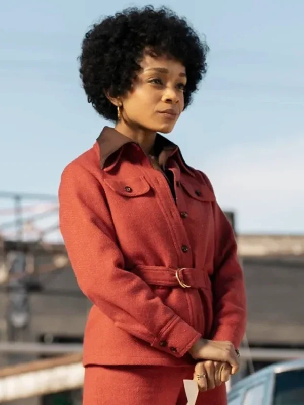 Rachel Hilson Duster S01 Red Belted Jacket