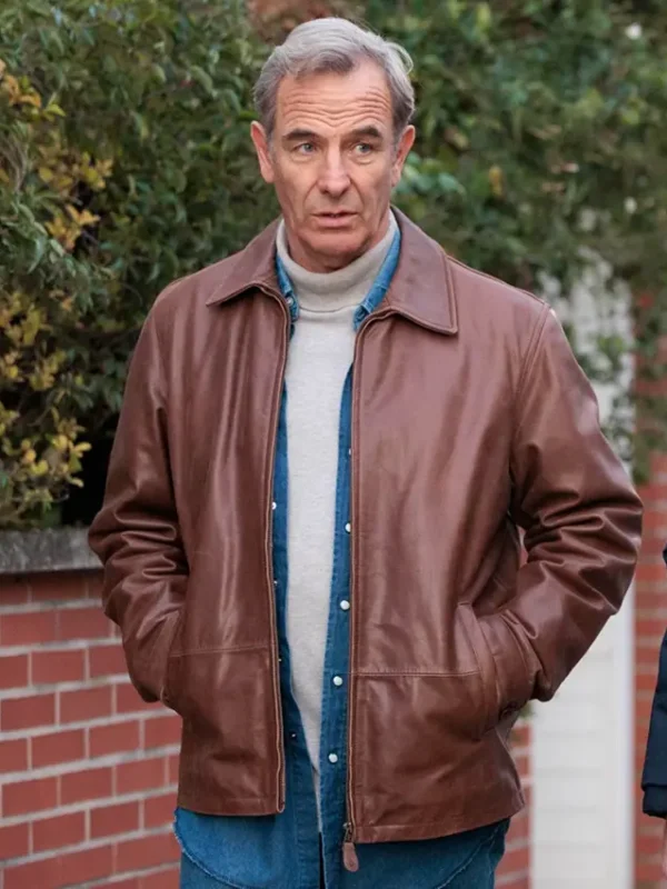 Robson Green The Game 2025 Leather Jacket