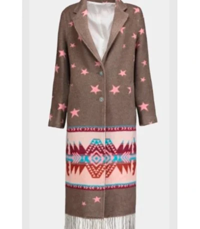 Rochenda Sandall Amandaland Star Print Wool Coat