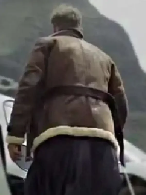 Sam Heughan Men in Kilts Brown Shearling Jacket