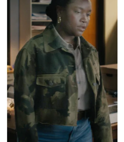Samira Parker Ballard S01 Camo Print Denim Jacket