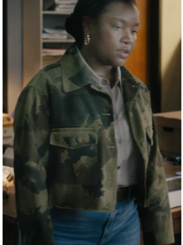 Samira Parker Ballard S01 Camo Print Denim Jacket