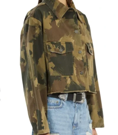 Samira Parker Ballard S01 Camo Print Denim Jacket