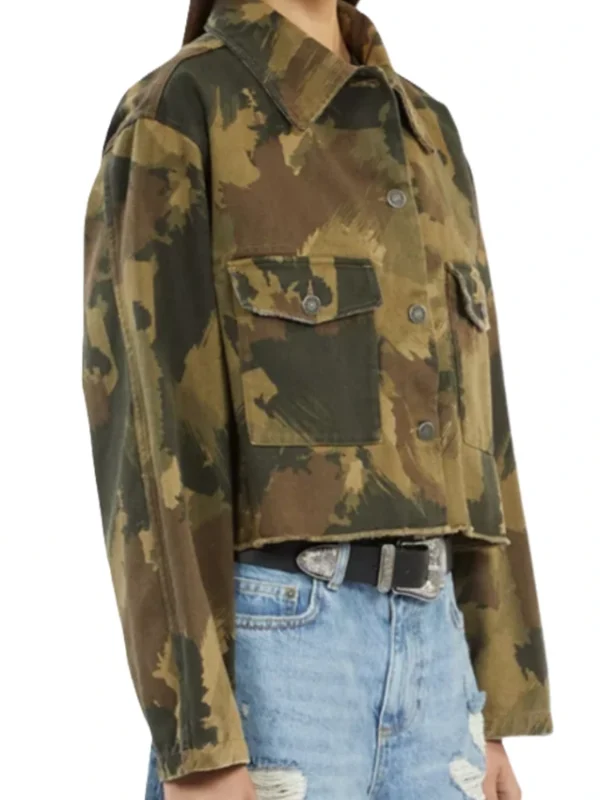 Samira Parker Ballard S01 Camo Print Denim Jacket