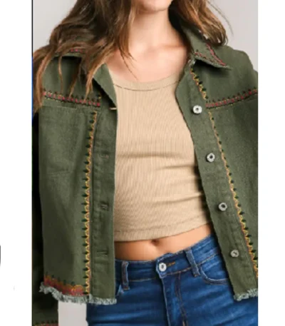 Samira Parker Ballard S01 Embroidered Denim Jacket