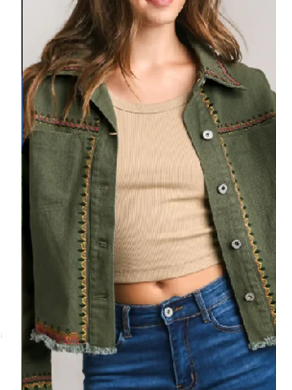 Samira Parker Ballard S01 Embroidered Denim Jacket