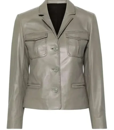 Samira Parker Ballard S01 Grey Leather Jacket