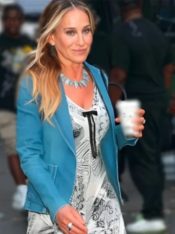 Sarah Parker And Just Like That S03 Denim Blazer