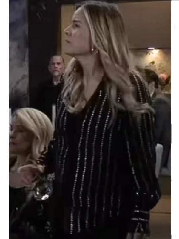 Sasha Gilmore General Hospital Black Stripe Shirt