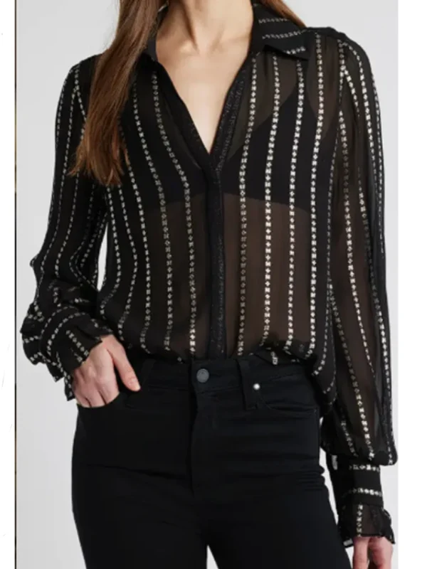 Sasha Gilmore General Hospital Black Stripe Shirt