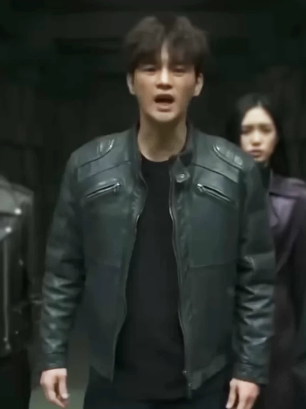 Seo In-guk Twelve S01 Black Leather Jacket