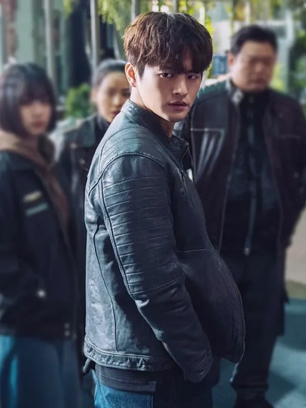 Seo In-guk Twelve S01 Black Leather Jacket