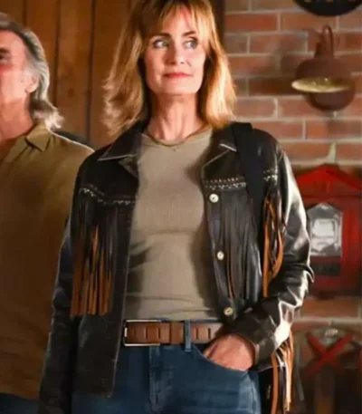 Sharon Leone Fire Country S03 Brown Fringe Jacket