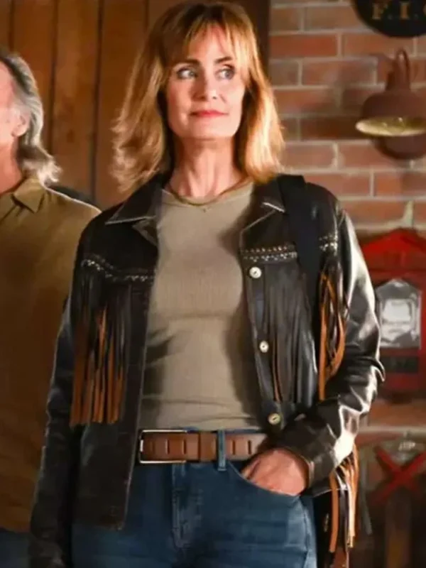 Sharon Leone Fire Country S03 Brown Fringe Jacket