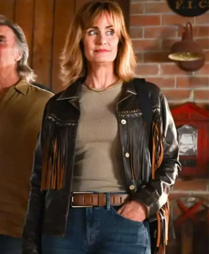 Sharon Leone Fire Country S03 Brown Fringe Jacket Sharon Leone Fire Country S03 Brown Fringe Jacket