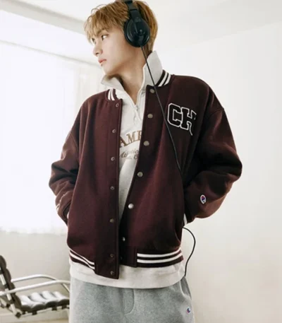 BTS TAEHYUNG x Champion Varsity Jacket