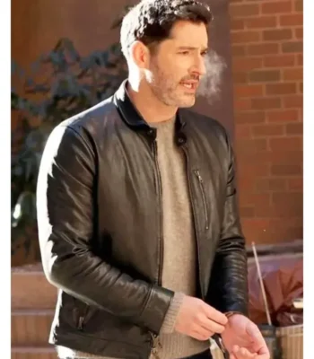 CIA Tom Ellis Black Leather Jacket