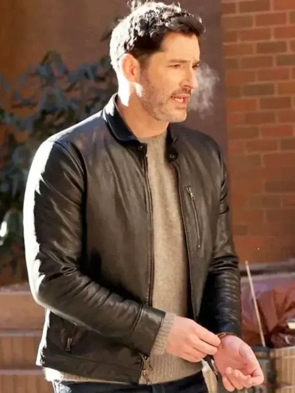 CIA Tom Ellis Black Leather Jacket