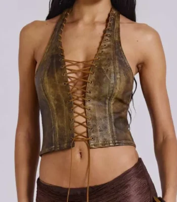 Ellie Chadwick Laced Up Leather Vest