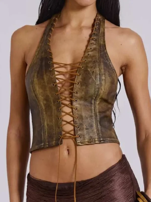 Ellie Chadwick Laced Up Leather Vest