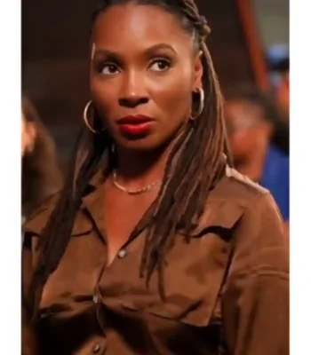 Found Shanola Hampton Lapel Style Brown Shirt